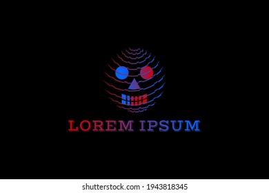 Vector logo element with globe and skull illustration in 3D style. usable for general business logos.