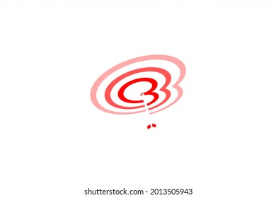 Vector logo element with heart target illustration forming a triple B. Usable for beauty logos, household harmony consultation, valentines day and all things related to hearts