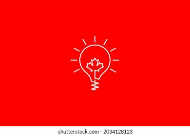 Vector logo element with maple leaf and light balloon illustration for Canadian publisher brand logo, application, innovation, research and public education