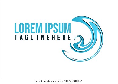 Vector logo element with a rolling ball or water wave illustration forming the initials "D" or "J" or "I". Usable for general sports logos.