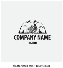 vector logo with elements of agriculture and farm animals.
