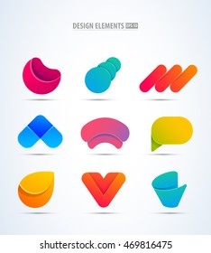 Vector logo elements big set. Modern flat collection. App icon