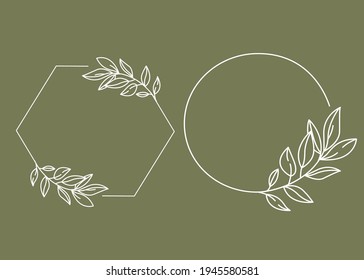  vector logo elements, geometric floral frames,eps
