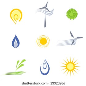 vector logo elements set 4-energy