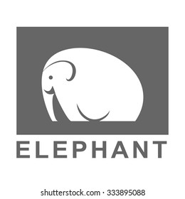 vector logo elephant silhouette black on white background