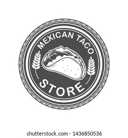 Vector logo, emblem, badge, icon, symbol template design for Taco Shop