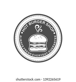 Vector logo, emblem, badge logo template design for burger shop