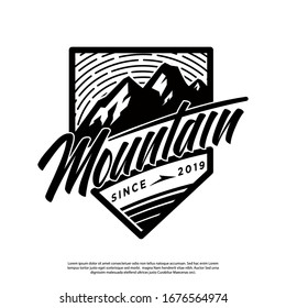 vector logo emblem mountains hipster style