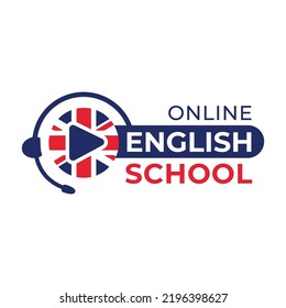 Vector logo of the English language school, webinar, training