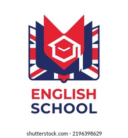 Vector logo of the English language school, webinar, training