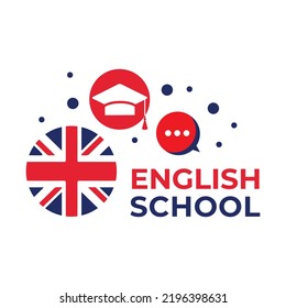 Vector logo of the English language school, webinar, training