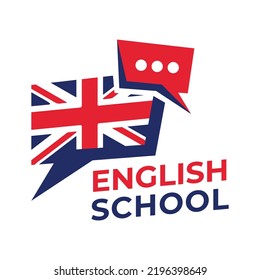 Vektorlogo der Englischschule, Webinar, Schulung