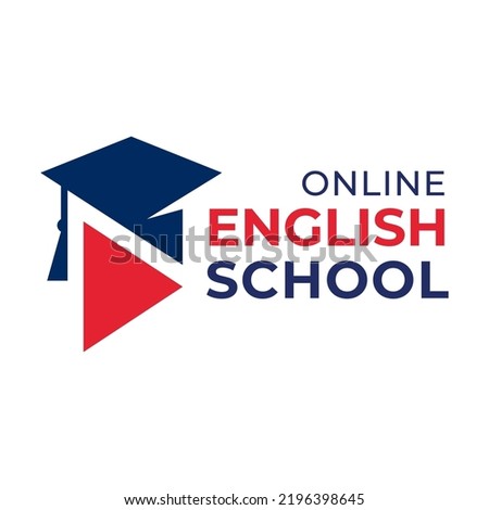 Vector logo of the English language school, webinar, training