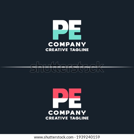 Vector logo of ep and pe initial letter design in red and white style. Can be used as Logo, Brands, Mascot.