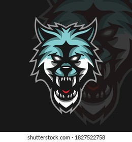 Vector Logo of an esport themed snow wolf head