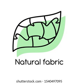 Vector logo for a fabric store, natural fabrics, clothing store. Vector illustration. Drapery.