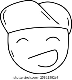 vector logo of the face of a small child's head wearing a hat