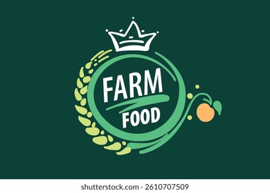 Vector logo of farm products, hand-drawn