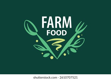 Vector logo of farm products, hand-drawn