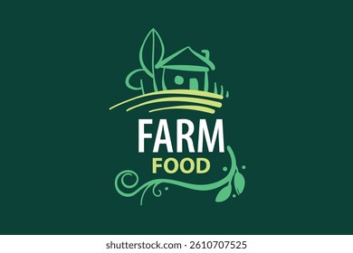 Vector logo of farm products, hand-drawn