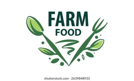 Vector logo of farm products, hand-drawn
