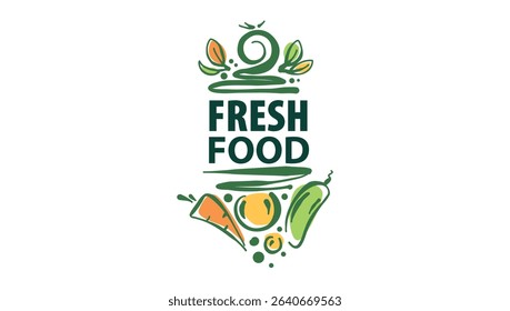 Vector logo of farm products, hand-drawn