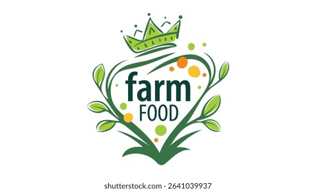 Vector logo of farm products, hand-drawn