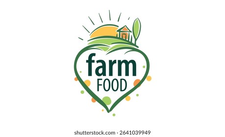 Vector logo of farm products, hand-drawn