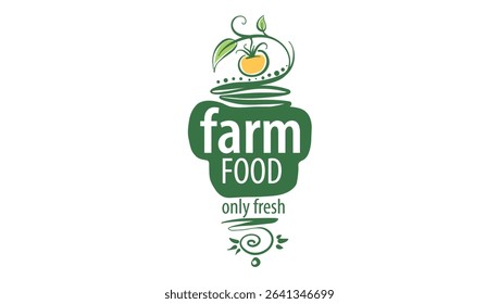 Vector logo of farm products, hand-drawn
