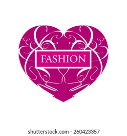 vector logo fashionable heart of patterns