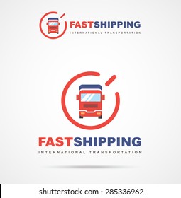 Vector Logo Fast Delivery Van Two Stock Vector (Royalty Free) 285336962 ...