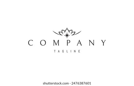 A vector logo featuring an abstract image a lotus flower in a bowl with a star in the middle.
