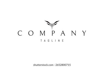 Um logotipo vetorial com uma imagem abstrata uma vespa estilizada com linhas geométricas limpas, enfatizando suas asas, listras e forma afiada.