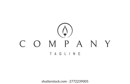 A vector logo featuring an abstract image of a flower bud shaped like a candle flame symbolizing life, warmth, spiritual light and natural beauty.