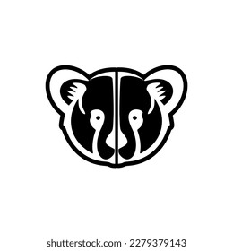 Vector logo featuring a black and white bear.