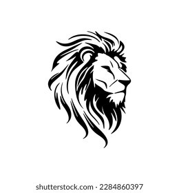 ﻿Minimalist vector logo featuring a black and white lion.