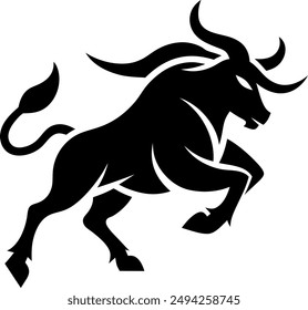 Logo de Vector con una silueta de lidia de toros en negro. Esta elegante y libre ilustración es ideal para la marca, logotipos y proyectos de diseño, simbolizando la fuerza y la tradición.