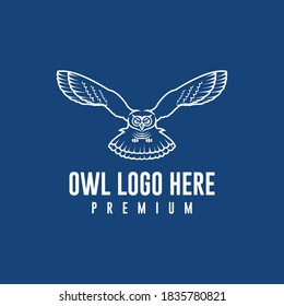 vector logo of fierce owl flying