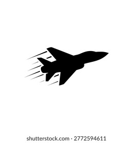 Vector logo fighter. Brand's logo, Silhouette of a fighter jet flying