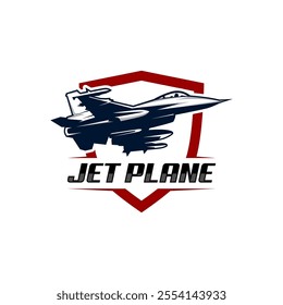 vector logo fighter jet illustration military plane