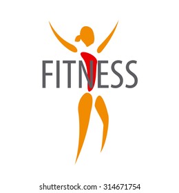 vector logo figure of the girl for a fitness club