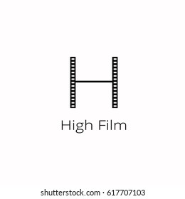 Vector logo for the film studio. High Film Logo. Logo for the movie making company. 