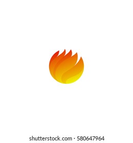 Vector logo fire. Emblem flames isolated on white background