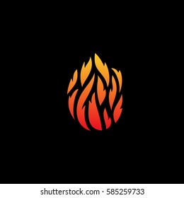 Vector logo fire. Emblem flames isolated on white background