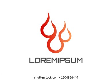Logo vectorial del fuego en espacio positivo y gotitas en espacio negativo de las iniciales "USTED" "UB", "OB", "YB", "GB", "gg", "YY" o "YG". Usable para logotipos generales de negocios.