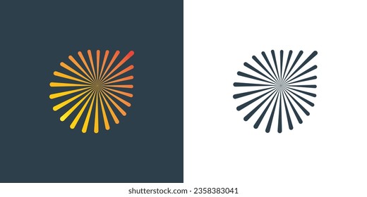 Vector logo and fireworks icon logo design