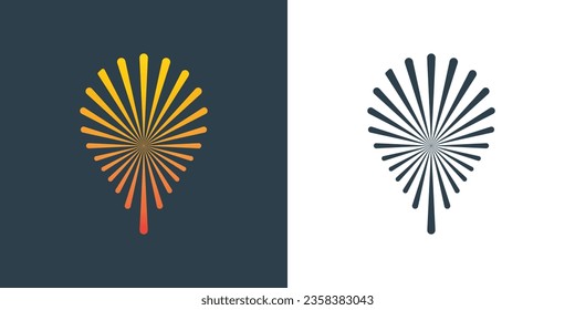 Vector logo and fireworks icon logo design