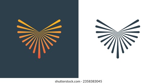 Vector logo and fireworks icon logo design