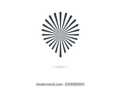Vector logo and fireworks icon logo design