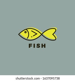 Vector logo fish monoline style logo icons